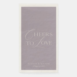 Servilleta De Papel Lavender Taupe “Cheers to Love” Wedding