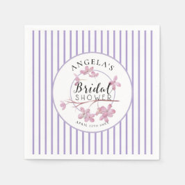 Servilleta De Papel Lavender Tiras Lilac Rosadas Ducha Británica