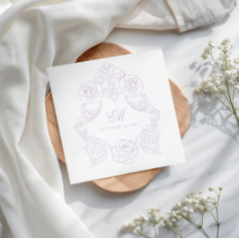 Servilleta De Papel Lavender Victorian Crest Monogram Wedding
