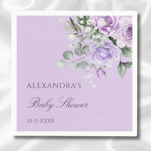 Servilleta De Papel Lavender Watercolor Floral Baby Shower