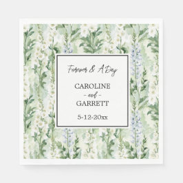 Servilleta De Papel Lavender White Delphinium Flowers Bridal Wedding