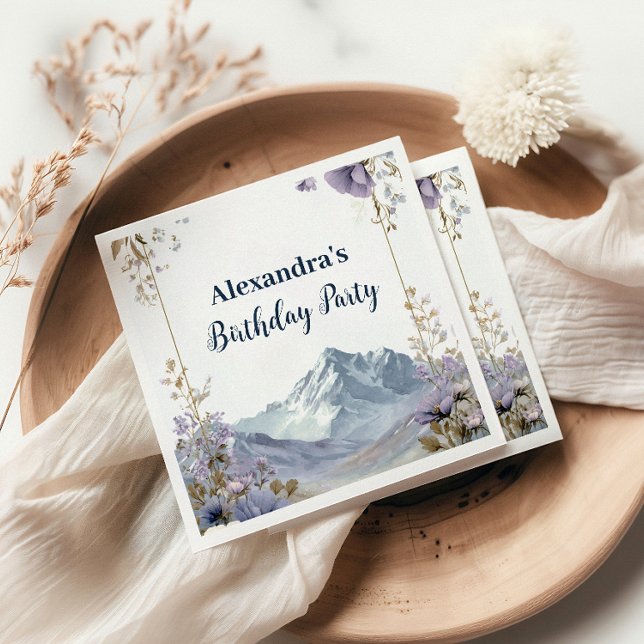 Servilleta De Papel Lavender Wildflower Mountain Birthday (Subido por el creador)