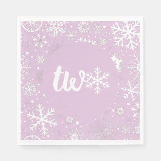 Servilleta De Papel Lavender Winter Segundo Aniversario Snowflake