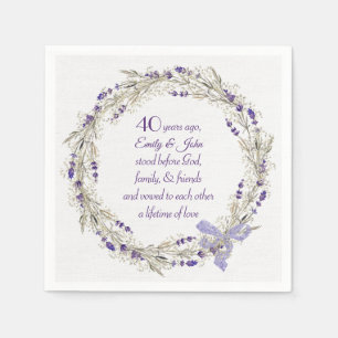 Servilleta De Papel Lavender Wreath 40° aniversario