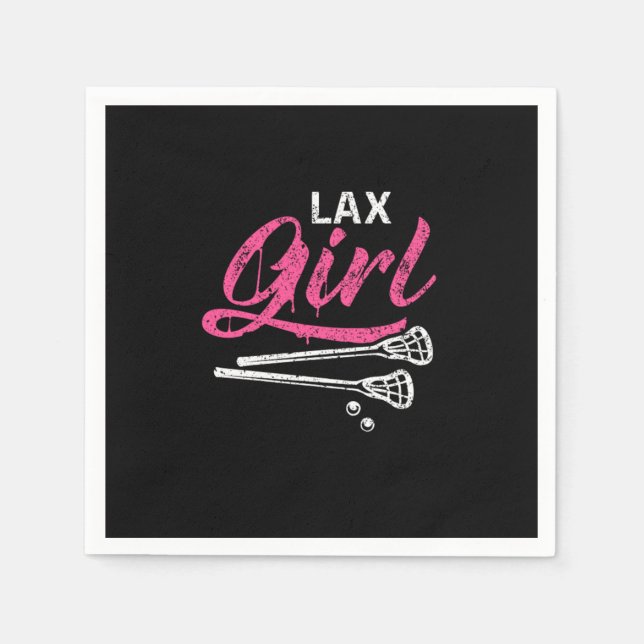 Servilleta De Papel Lax Girl Lacrosse Stick Lacrosse Player (Anverso)