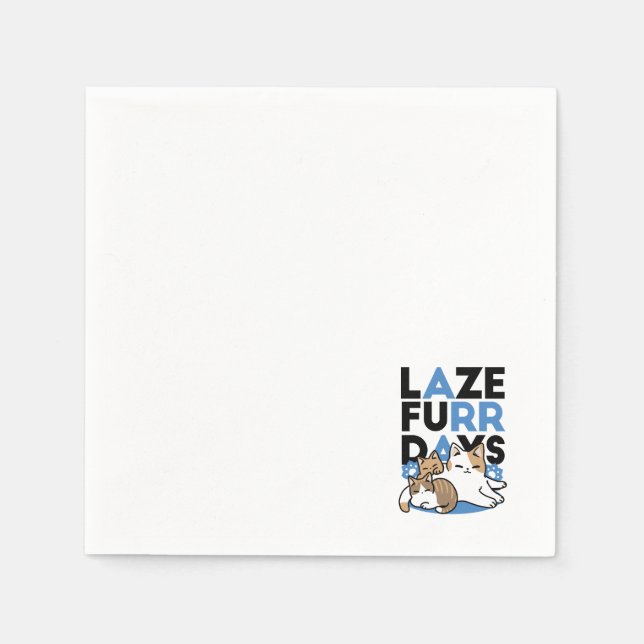 Servilleta De Papel Laze Furr Days - Diseño de gatos perezosos (Anverso)