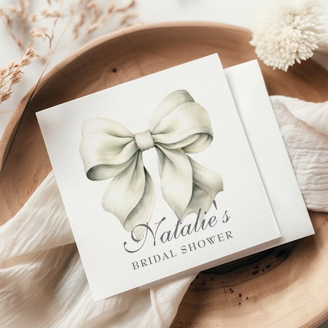Servilleta De Papel Lazo Blanco Personalizado Elegante para Despedida  (Subido por el creador)