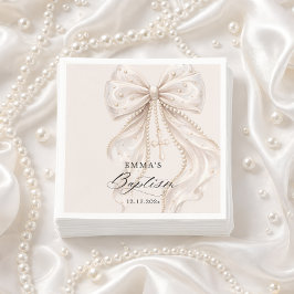 Servilleta De Papel Lazo Coquette Bautizo con Perla