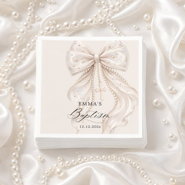 Servilleta De Papel Lazo Coquette Bautizo con Perla (Subido por el creador)