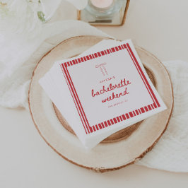 Servilleta De Papel Lazo Coquette de Rayas Personalizado para Despedid