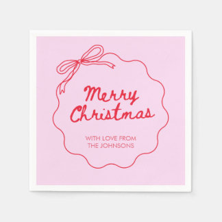 Servilleta De Papel Lazo coquette rosa rojo navidad moderno lindo