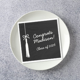 Servilleta De Papel Lazo Coquette Tassel de graduación negro Felicidad