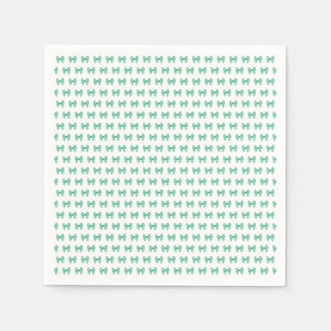 Servilleta De Papel Lazo de gingham verde y blanco (Anverso)