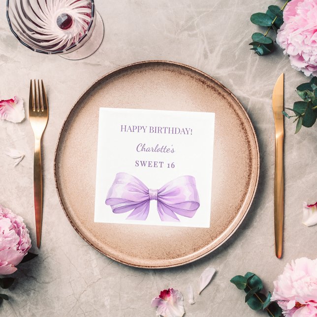 Servilleta De Papel Lazo de lavanda Sweet 16 (Subido por el creador)