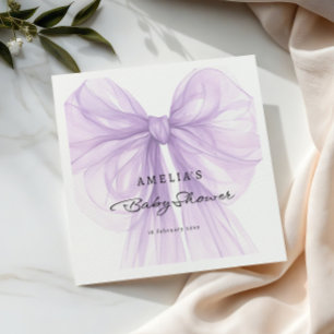 Servilleta De Papel Lazo de tul de lavanda elegante para baby shower
