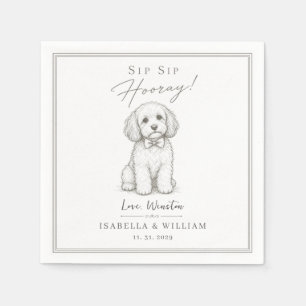 Servilleta De Papel Lazo impreso personalizado para boda de perro y ve