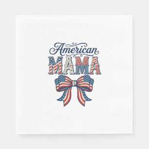 Servilleta De Papel Lazo Patriótico de Mamá Americana Vintage Camiseta