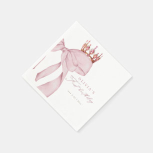 Servilleta De Papel Lazo Rosa Bonito Cumpleaños 1