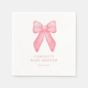 Servilleta De Papel Lazo rosa caprichoso garabateado   Baby Shower