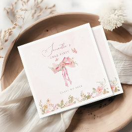 Servilleta De Papel Lazo rosa coqueto FLORAL graduación