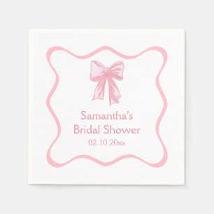 Servilleta De Papel Lazo rosa de boda de Shower de Bow