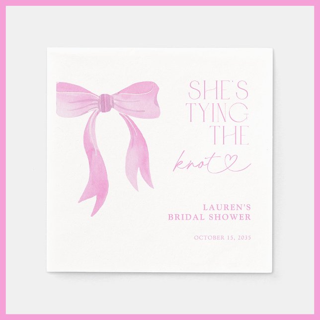 Servilleta De Papel Lazo Rosa Ella Está Atando El Nudo Despedida de So (Subido por el creador)