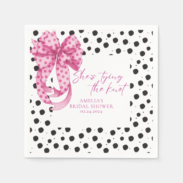 Servilleta De Papel Lazo rosa Ella se casa Despedida de soltera  (Anverso)