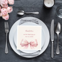 Lazo rosa marfil elegante almuerzo de cumpleaños