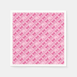 Servilleta De Papel Lazos rosados raya diagonal lunares