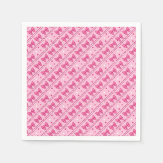 Servilleta De Papel Lazos rosados raya diagonal lunares