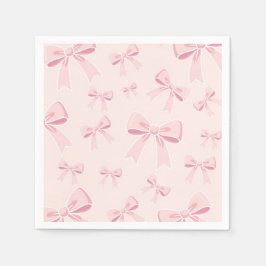 Servilleta De Papel Lazos Rosados Tiernos Cumpleaños De Partido De Cot