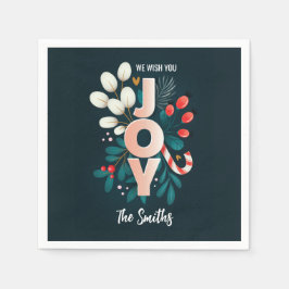 Servilleta De Papel Le Deseamos JOVEN, Navidades Candy Cane & Foliage