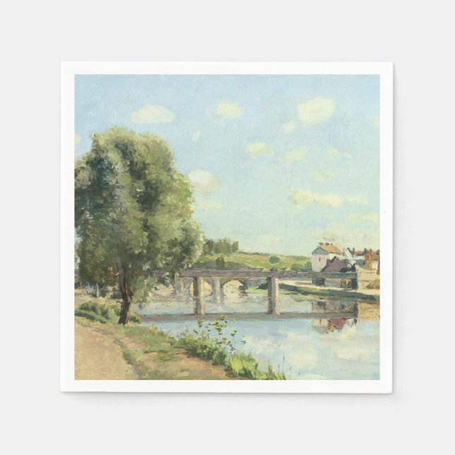Servilleta De Papel Le Pont Du Chemin De Fer Camille Pissarro (Anverso)