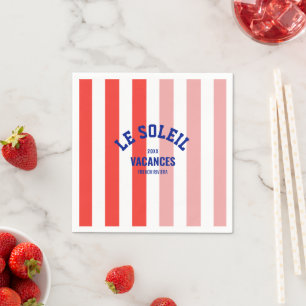 Servilleta De Papel Le Soleil Vacances Riviera Francesa Cabana Stripe