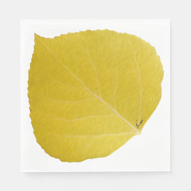 Servilleta De Papel Leaf amarillo #5 (Anverso)