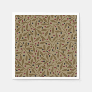Servilleta De Papel Leaf Berry Classic Colored Bonito Pattern Art