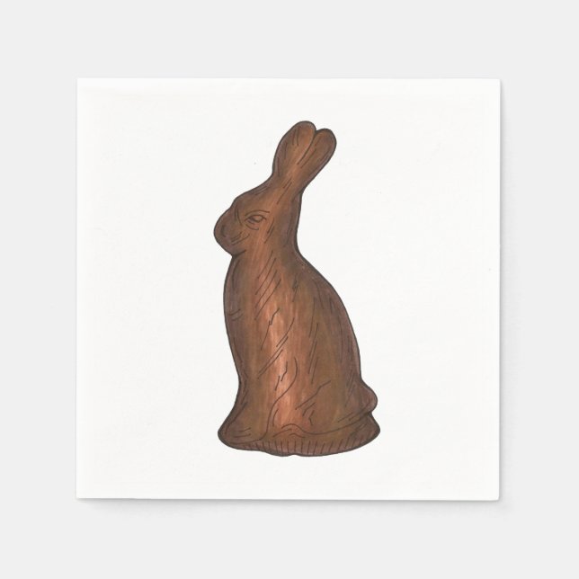 Servilleta De Papel Leche Conejo de chocolate Conejo de Pascua (Anverso)