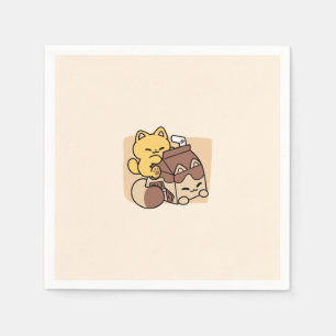 Servilleta De Papel Leche de Chocolate Sorbiendo Felicidad – Comida pa
