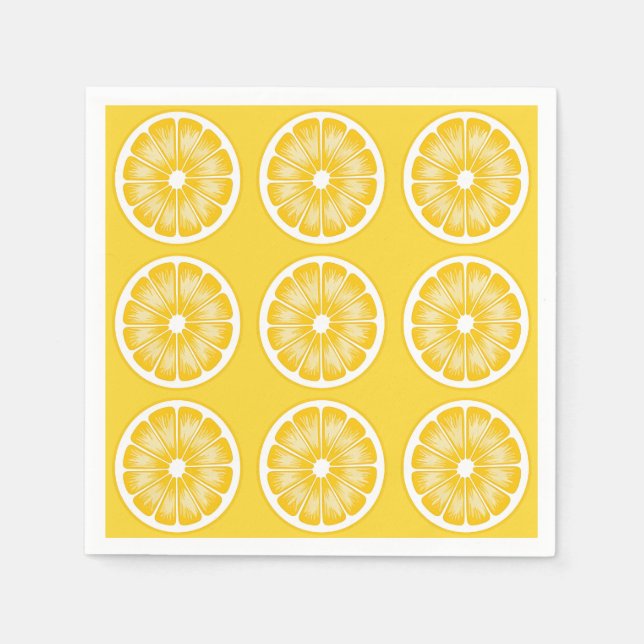 Servilleta De Papel Leche de limón de cítricos amarillo moderno (Anverso)