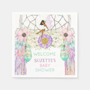 Servilleta De Papel Leche étnica Dream Catcher Feather Lavender Pink