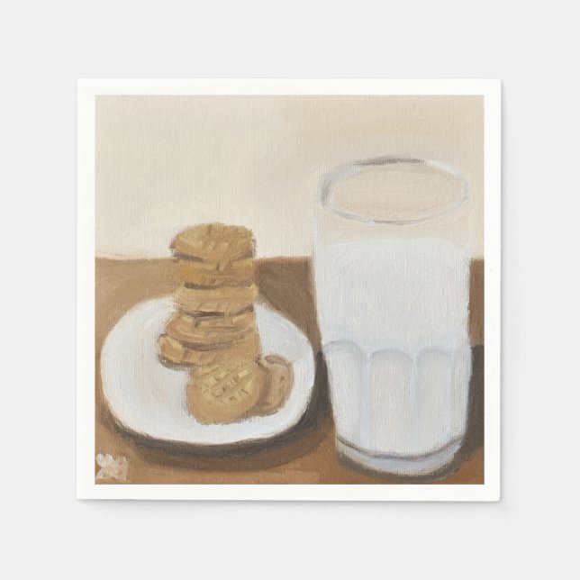 Servilleta De Papel Leche y cookies (Anverso)