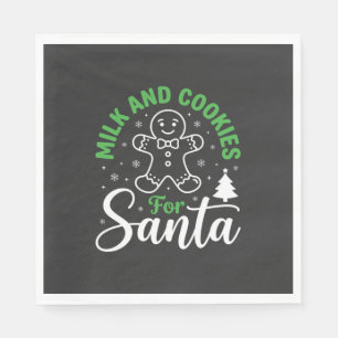 Servilleta De Papel Leche y Galletas de Navidad para Santa