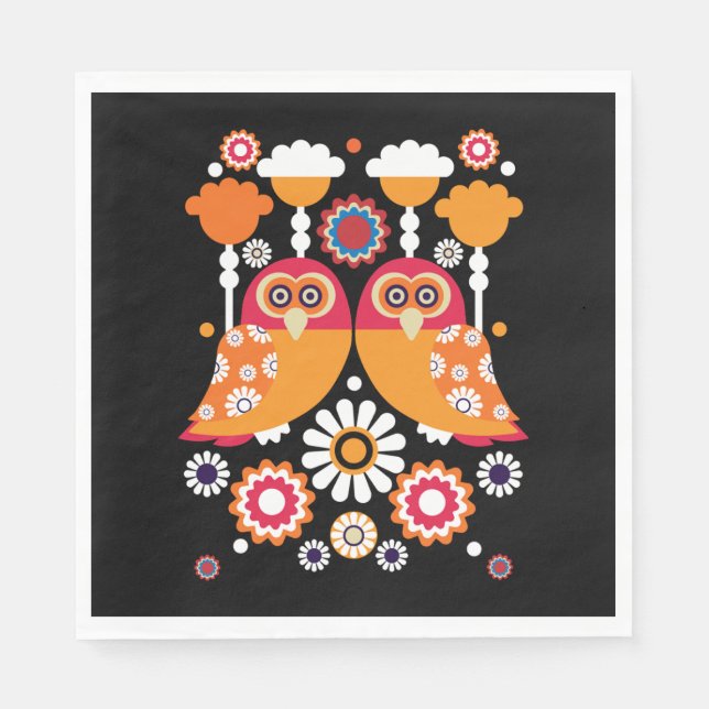 Servilleta De Papel Lechuza de Arte Popular (Anverso)