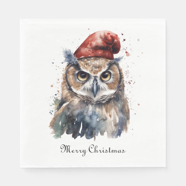 Servilleta De Papel Lechuza de invierno encantada, personalizado (Anverso)