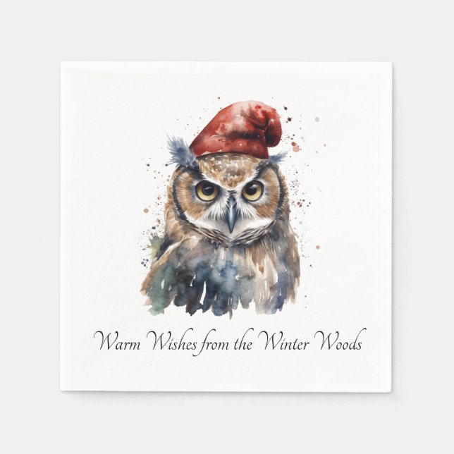 Servilleta De Papel Lechuza de invierno encantada, personalizado (Anverso)