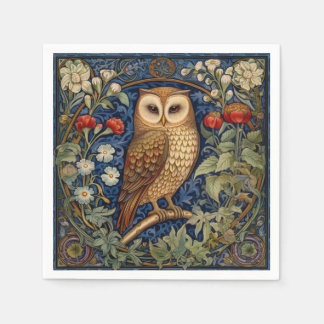 Servilleta De Papel Lechuza en el jardín estilo William Morris