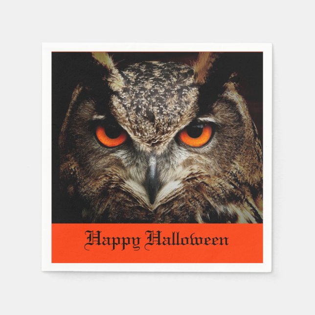 Servilleta De Papel Lechuza Halloween (Anverso)