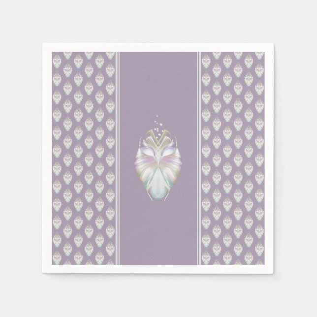 Servilleta De Papel Lechuza Oracle Púrpura Pastel (Anverso)