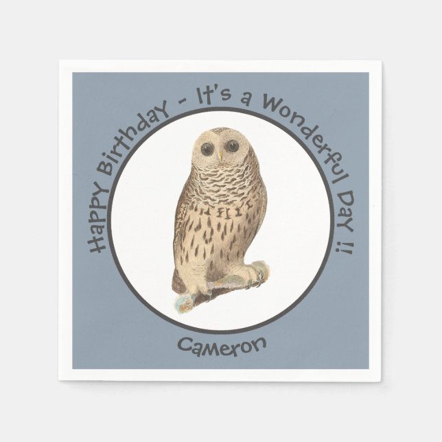 Servilleta De Papel Lechuza prohibida - Cumpleaños u otro evento temát (Anverso)