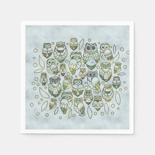 Servilleta De Papel Lechuzas decorativas (Anverso)